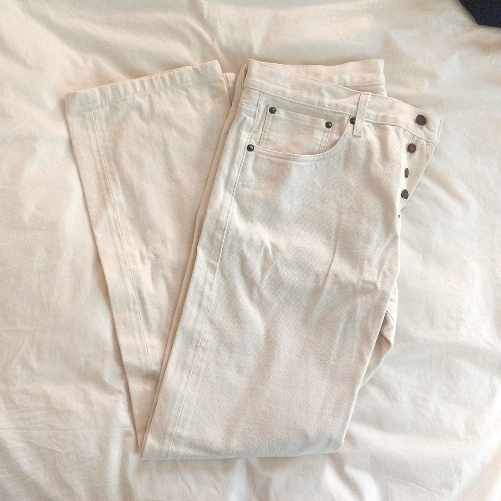 Imogene and Willie Barton slim straight white selvedge denim jeans